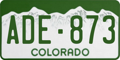 CO license plate ADE873
