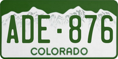 CO license plate ADE876