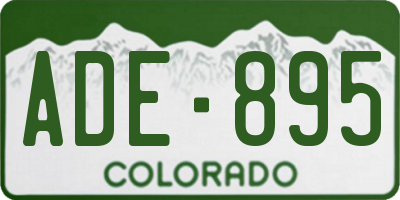 CO license plate ADE895