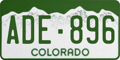 CO license plate ADE896