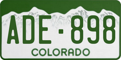 CO license plate ADE898
