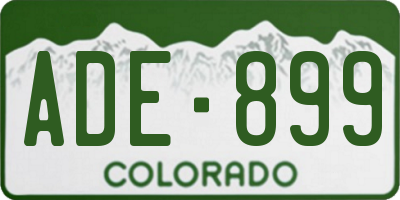 CO license plate ADE899