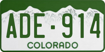 CO license plate ADE914