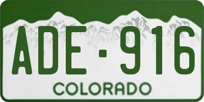 CO license plate ADE916