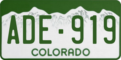 CO license plate ADE919