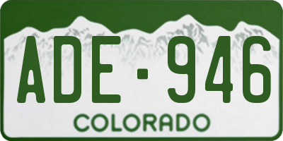 CO license plate ADE946