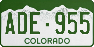 CO license plate ADE955