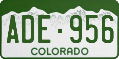 CO license plate ADE956