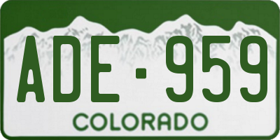 CO license plate ADE959