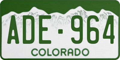 CO license plate ADE964