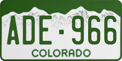 CO license plate ADE966