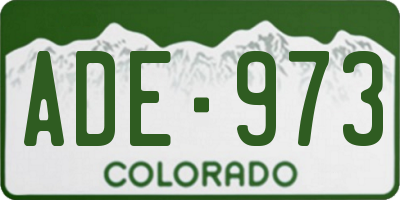 CO license plate ADE973