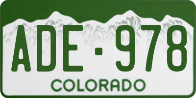 CO license plate ADE978