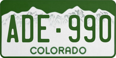 CO license plate ADE990