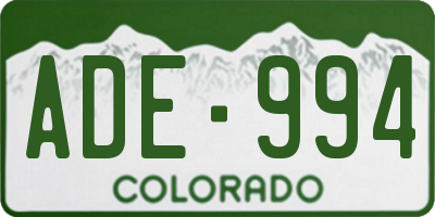 CO license plate ADE994