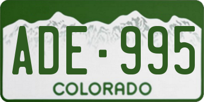 CO license plate ADE995