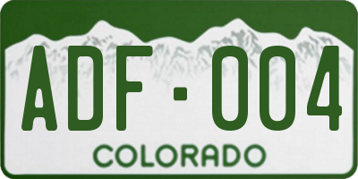 CO license plate ADF004