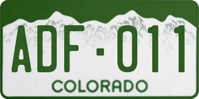 CO license plate ADF011