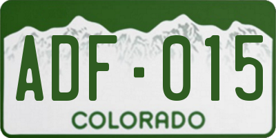 CO license plate ADF015