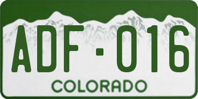 CO license plate ADF016