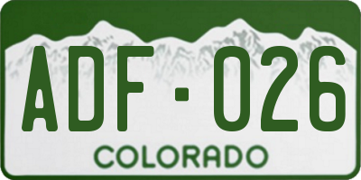CO license plate ADF026