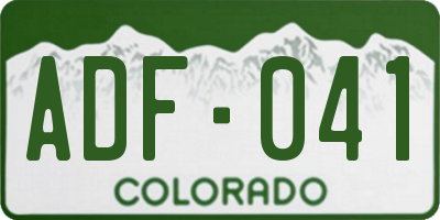 CO license plate ADF041