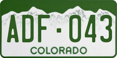 CO license plate ADF043