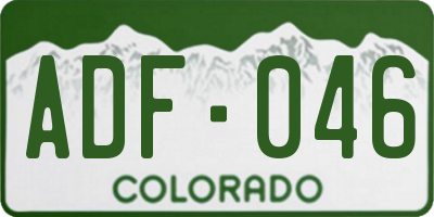 CO license plate ADF046