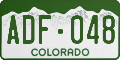 CO license plate ADF048