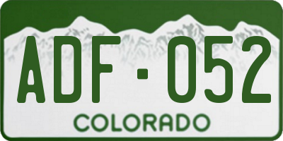 CO license plate ADF052