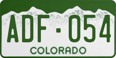 CO license plate ADF054