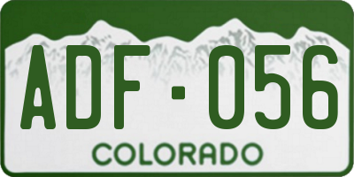 CO license plate ADF056