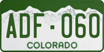CO license plate ADF060