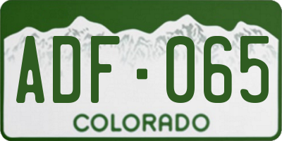 CO license plate ADF065