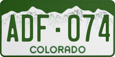 CO license plate ADF074