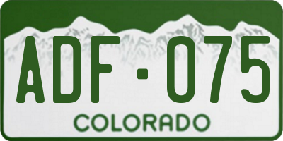 CO license plate ADF075