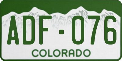 CO license plate ADF076