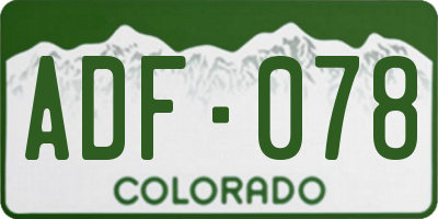 CO license plate ADF078