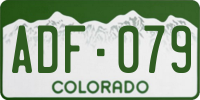 CO license plate ADF079