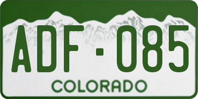 CO license plate ADF085