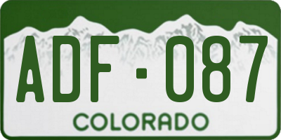 CO license plate ADF087