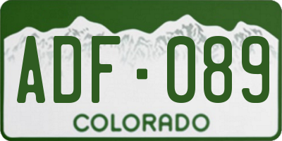 CO license plate ADF089