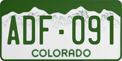 CO license plate ADF091