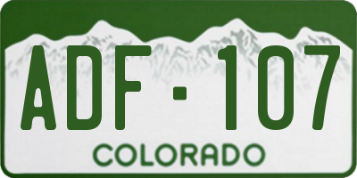 CO license plate ADF107