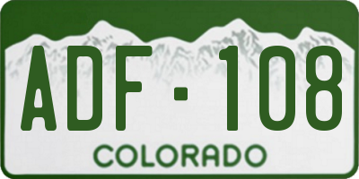 CO license plate ADF108