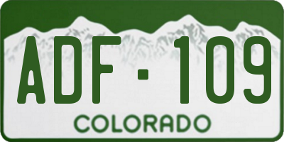 CO license plate ADF109