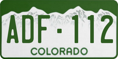 CO license plate ADF112