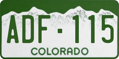 CO license plate ADF115