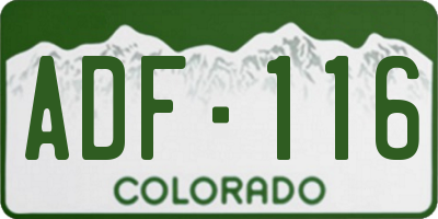 CO license plate ADF116