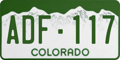 CO license plate ADF117
